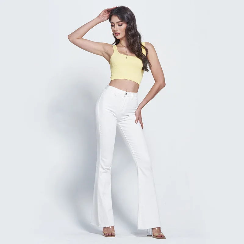 Custom Denim Casual Stretch Flared Pants Slim Skinny Denim Jeans Women's Pants Women Jeans