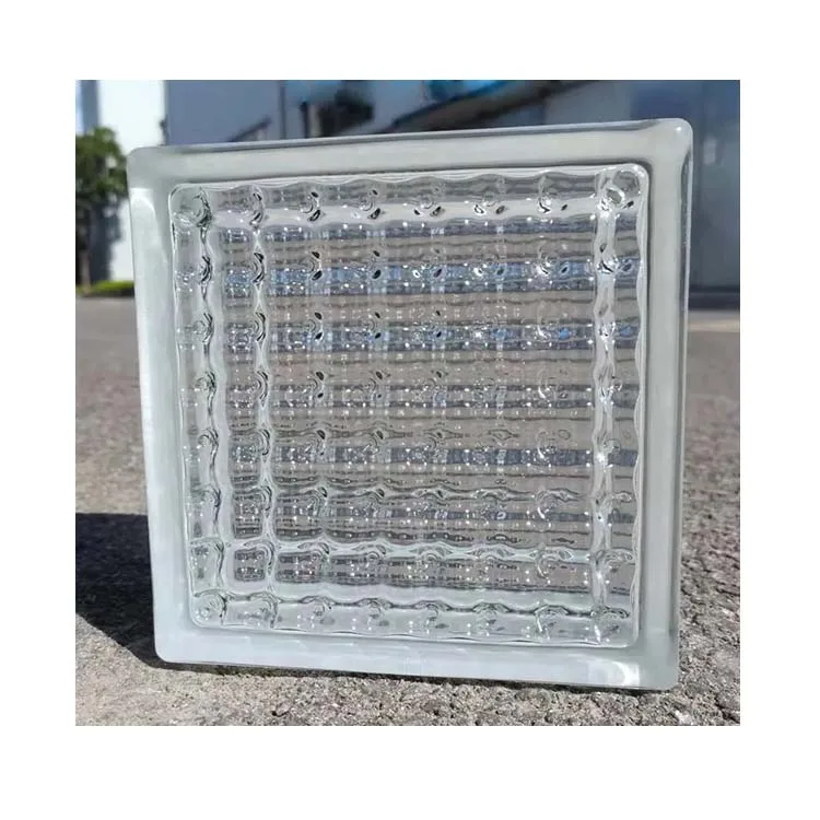 Parallel Lines Pattern Hollow Glass Block Clear Crystal Low Iron Float Glass Brick Block Factory Supplier Cheap Glass Bricks