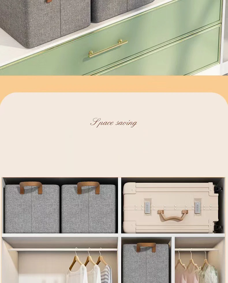 Cationic Fabric Clothes Storage Box Wardrobe Clothing Foldable Drawer