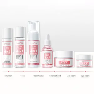 OEM SADOER factory 4 in 1roll on eye cream hydrocotyle lightening face care natural ingredients beauty skin care set