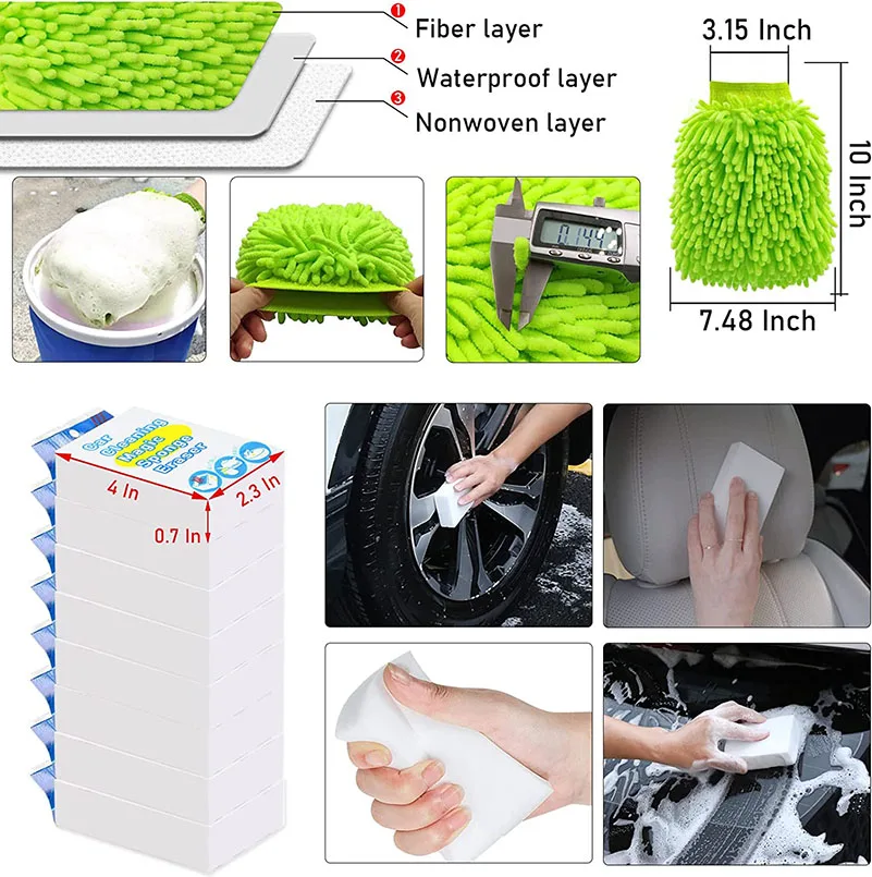 Factory Wholesale Auto Detailing Supplies Cleaning Tools 12 Piece Set Car Wash Cleaning Brush