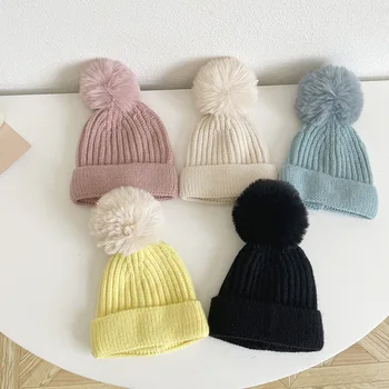 Autumn and winter new Korean light board wool hat children's leisure knitting hat baby