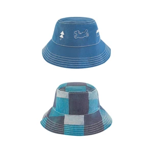 YOEHYAUL S1743 Reversible Summer Outdoor Anti-UV Little Kids Fisherman Hat Sunhats Camping Child Boy Girl Cotton Sun Hat Kids