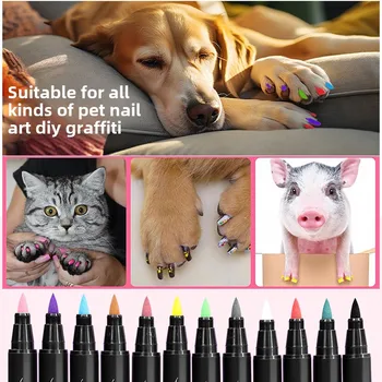 Temu TikTok Hot-Selling 1mm Graffiti Hand-Painted Liner DIY Painting Pen Soft Tip Nail Art Marker for Dogs Made of Plastic