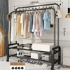 135cm Double Pole 2 Tier Storage Net With Wheels Black
