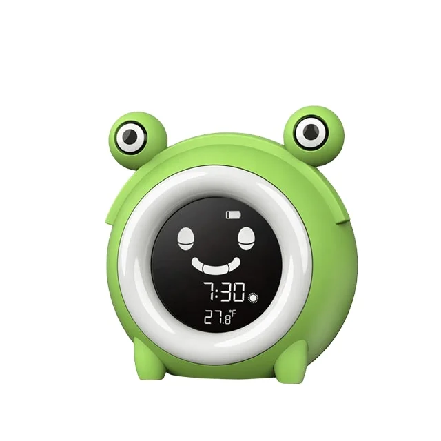 The Children Sleep Training LCD Cartoon Night Light Funny Alarm Clock