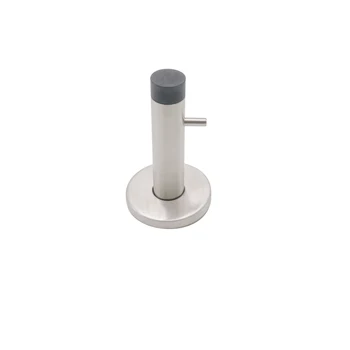 Door Stopper and Coat Hook Dual Purpose Stainless Steel with a Rubber Modern Satin Round Hotel Door Mounted Type 50mm 16mm DH037