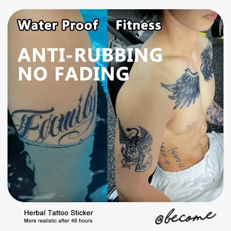 Inkbox Mini Factory Supply Cheap Arm Tato Kits Temporary Tatuajes Plant Based Cyan Tattoo Body Stickers Herbal Sticker Tattoo