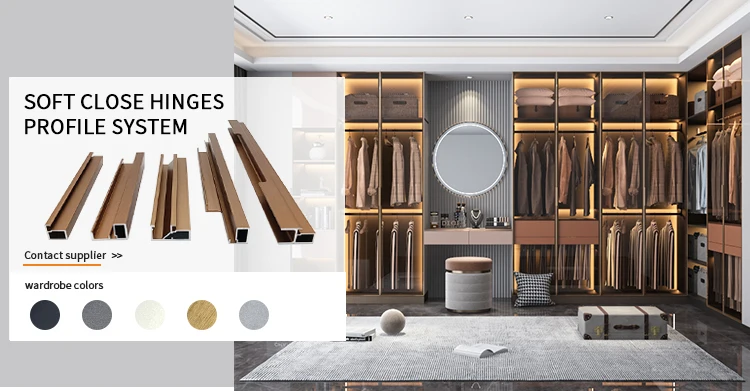 Aluminum Profile Glass Door Frame Profile for Aluminum Wardrobe Closet ...
