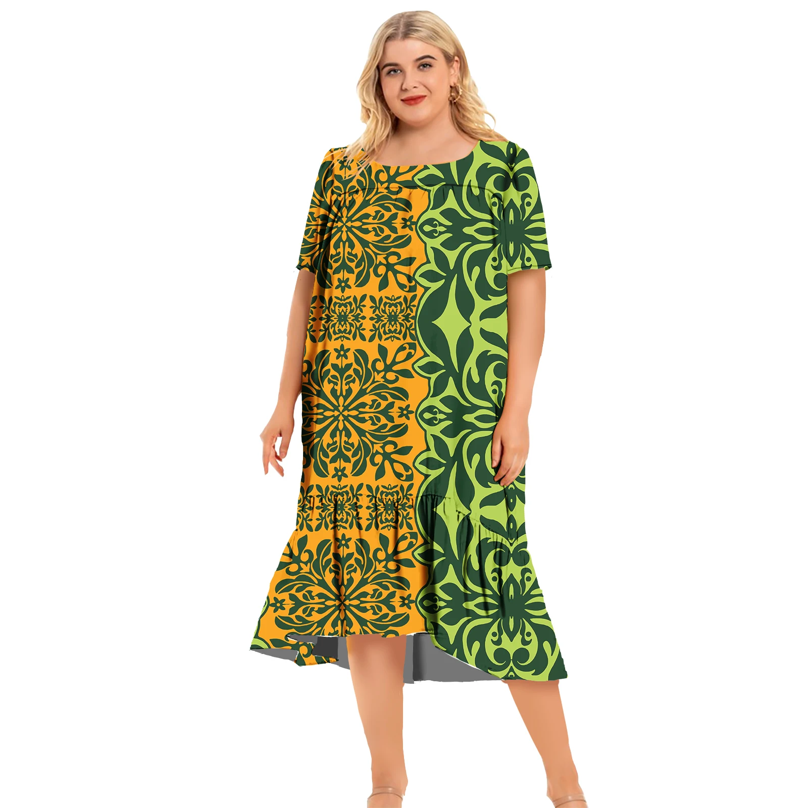 strapless open back dress Ka Pua Long Muumuu Hawaiian Dress Red Red / Xs