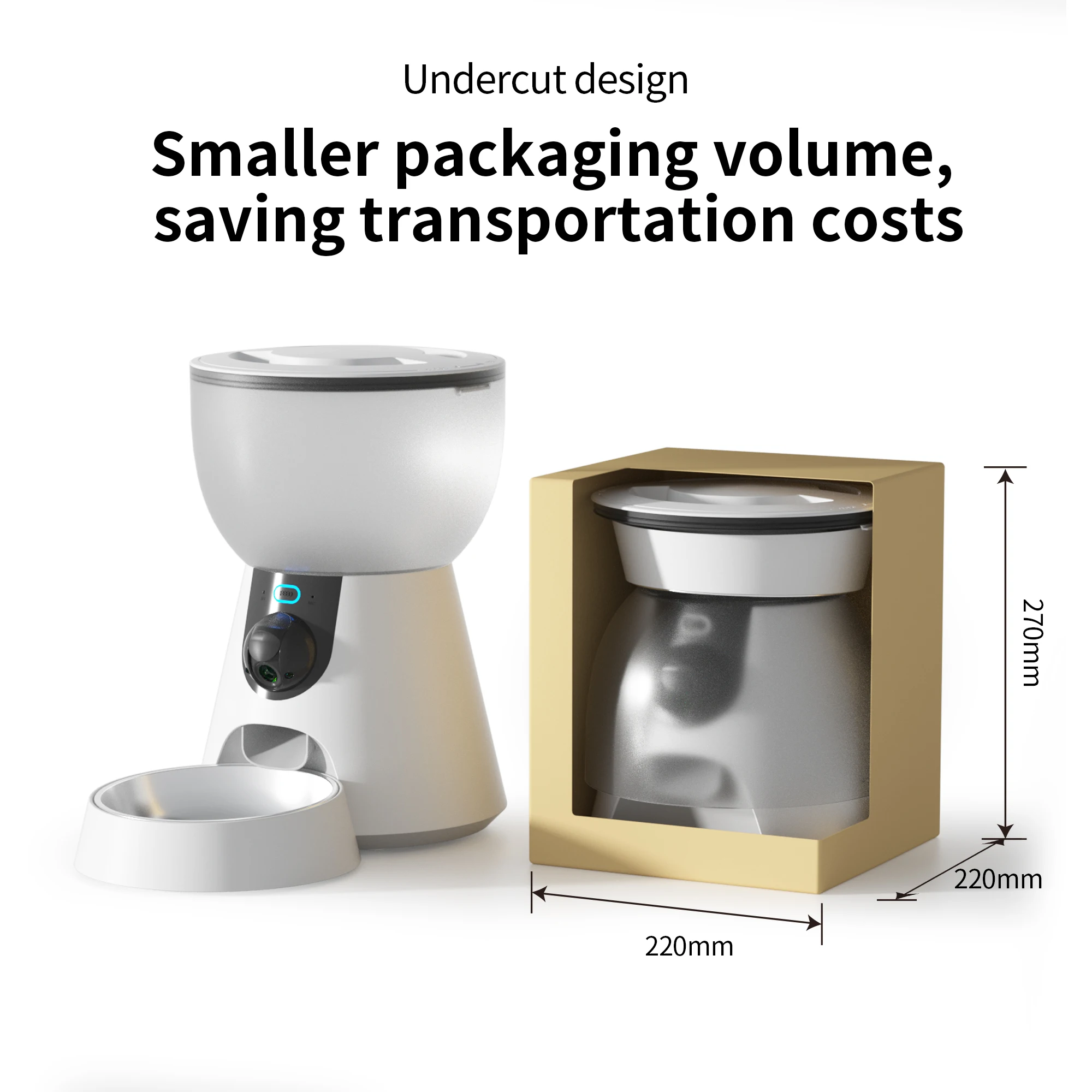 Petwant Private Label Custom 4L Auto WIFI Two-way Voice Call Dual Power Supply Dog Cat Feeder With Double Stainless Steel Bowls