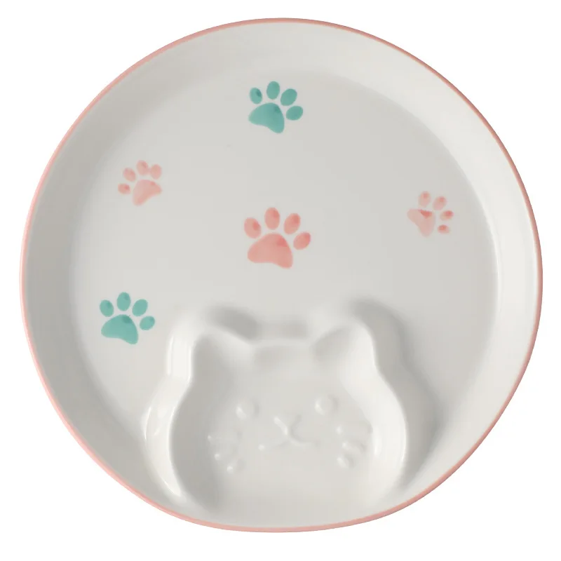 Hot Sell Porcelain Dessert Plate with Cute Design Ceramic Plate for Children