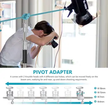 Neewer 3 Meters Adjustable C-Stand Light Stand with 1.2 Meters Extension Boom Arm and Carry Bag for Photography Studio Video detail image