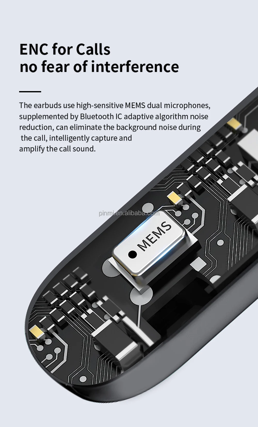 Factory Private JL Chipset ANC+ENC Wireless for 5.4 In-Ear Gaming Earbuds with IPX4 Waterproof and 36h Battery Life