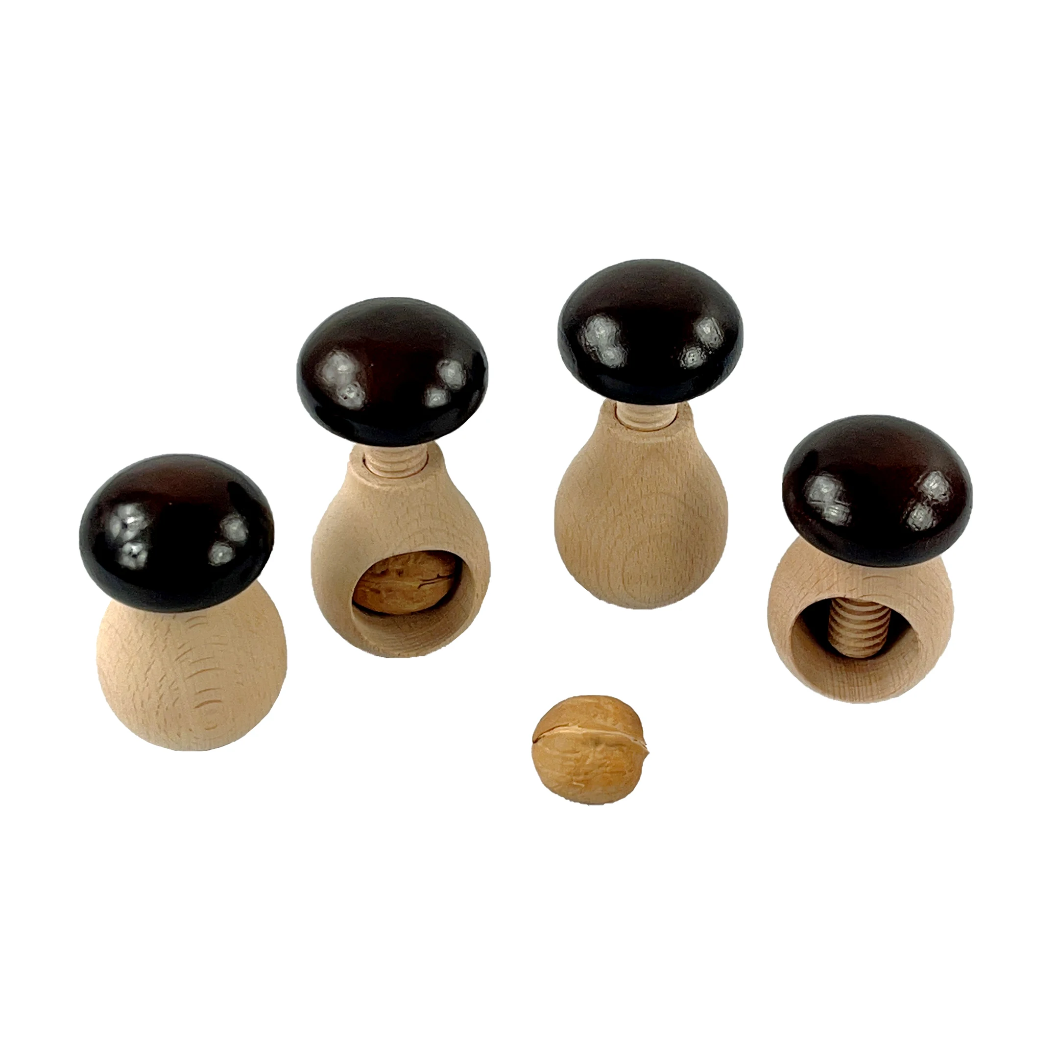 Nutcracker Wooden Mushroom Handmade Natural Wood