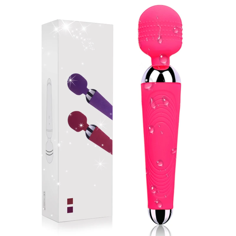 USB Rechargeable Magic Vibrating Wand Muti-Speed Silicone AV Rod Stick Big Head USB Rechargeable Magic Vibrating Wand for Women