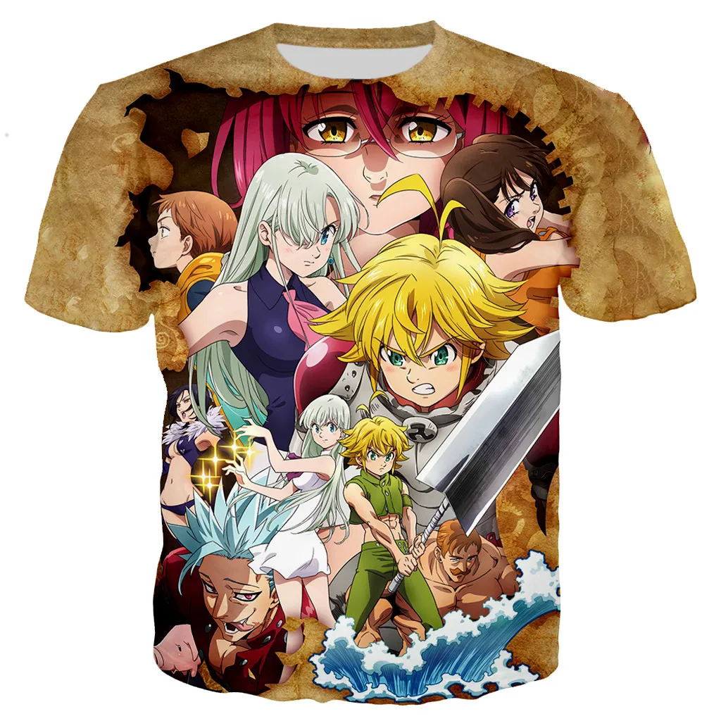 Seven Deadly Sins 3d Printed T-shirt For Men 2022 Japanese Anime 3d ...