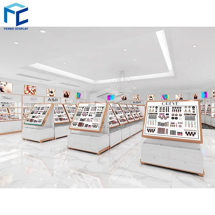 Customized Retail Makeup Cosmetic Shop Interior Design Factory Sale Cosmetic Shop Display Furniture