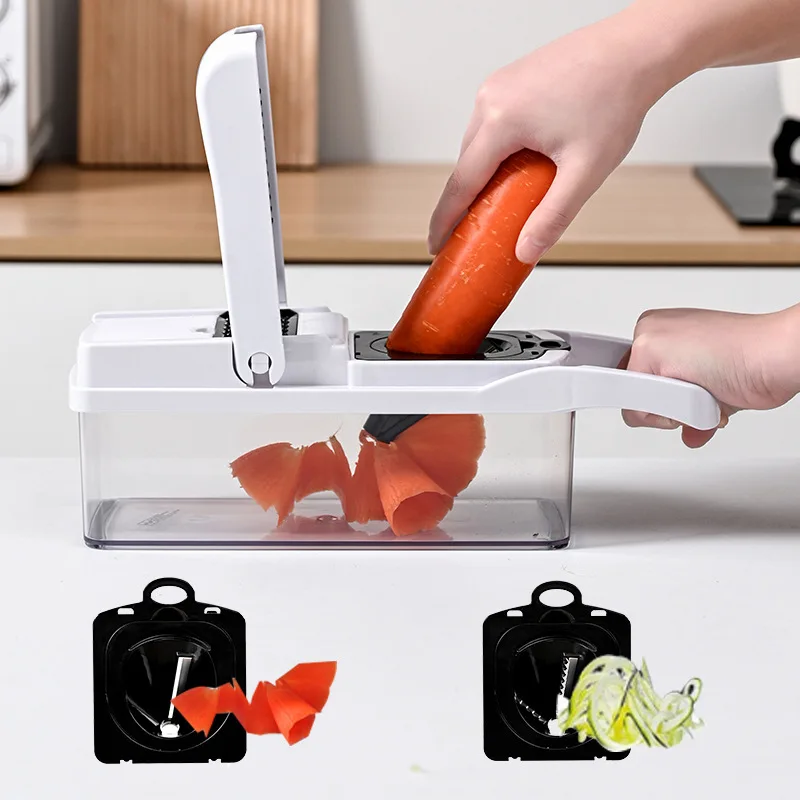 Kitchen Accessories 15-in-1 Fruit & Vegetable Slicer Grater Mini Food Chopper With Conta aperçu 6