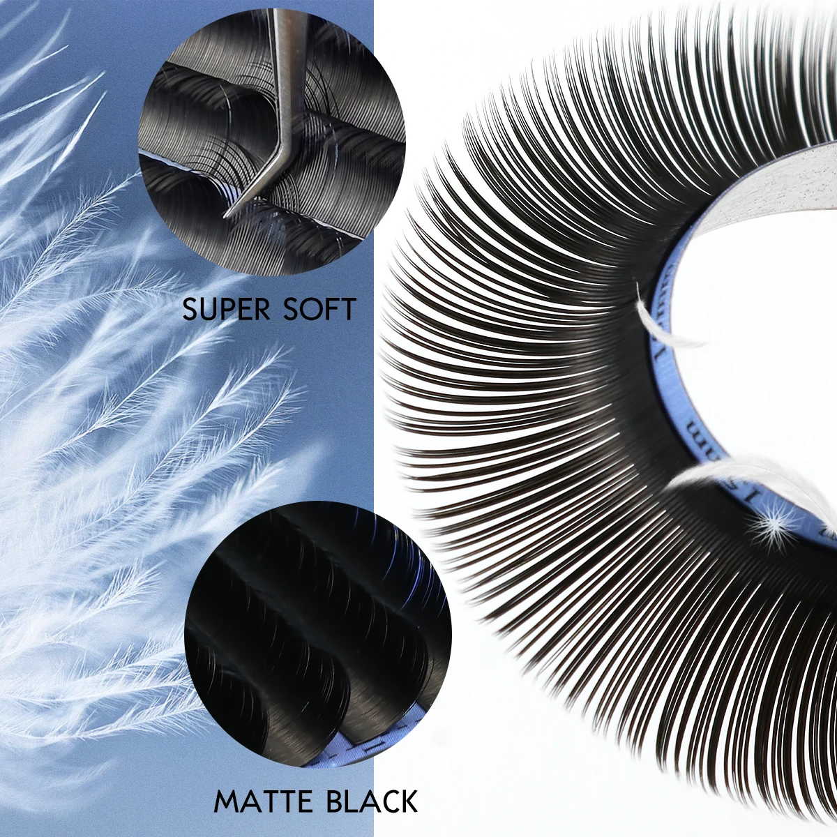 Factory Super Soft Handmade Eyelashes Flat Lashes and Russian Volume Extensions in Mixed Lengths DD CC D C Curl Packaging