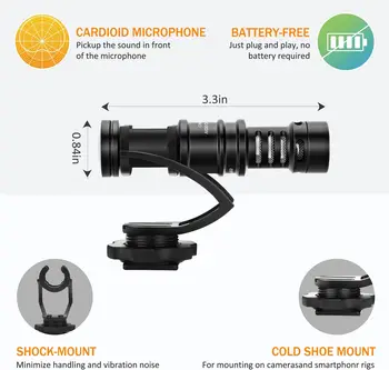 Comica CVM-VM10-K2 Smartphone Microphone with Tripod, Shotgun Video Mic for iPhone and Android Phone, Vlogging Kit for Youtube detail image