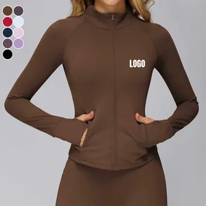 Custom Logo Breathable Workout Gym Jacket Outdoor Running Training Windproof Slim-Fit Zipper Pockets Sports Fitness Jackets