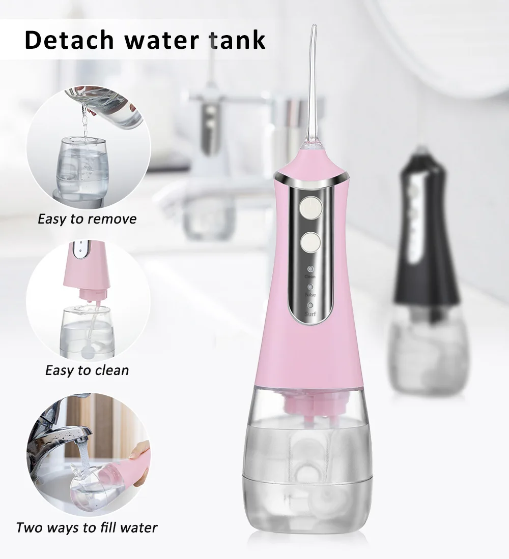 Home Travel Use 3 Working Modes Dental Spa Oral Irrigator With Detachable 350ml Water Tank