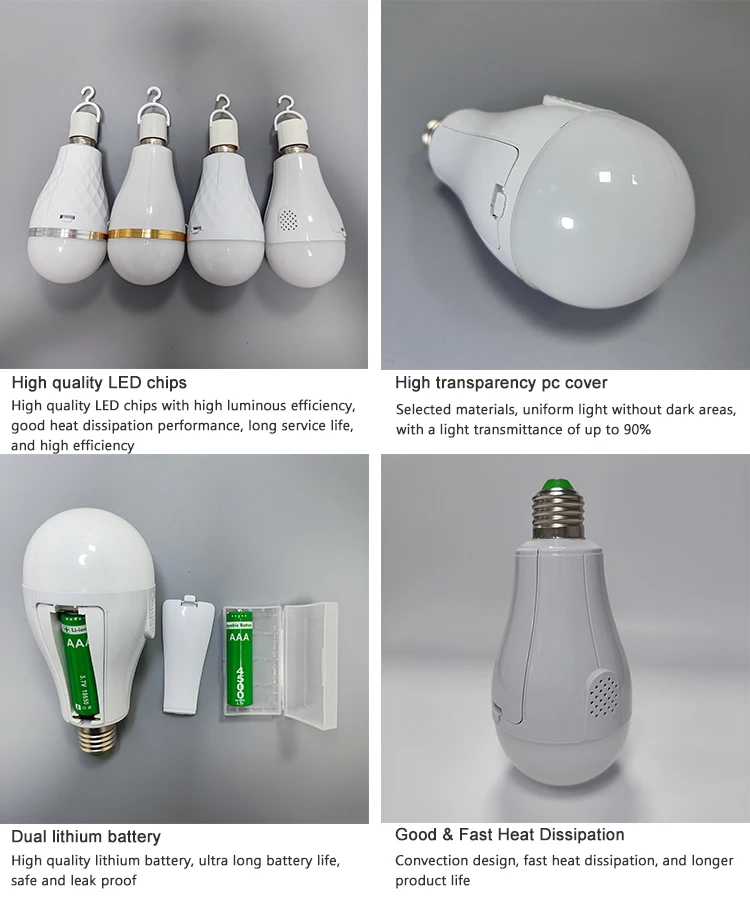 Ac Dc Rechargeable Emergency Led Light Bulb With Remote Control ...