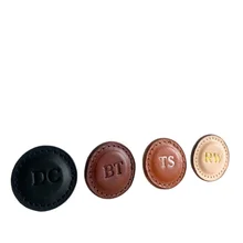 High quality golf accessories can be customized with DIY personalized letter leather golf ball markers