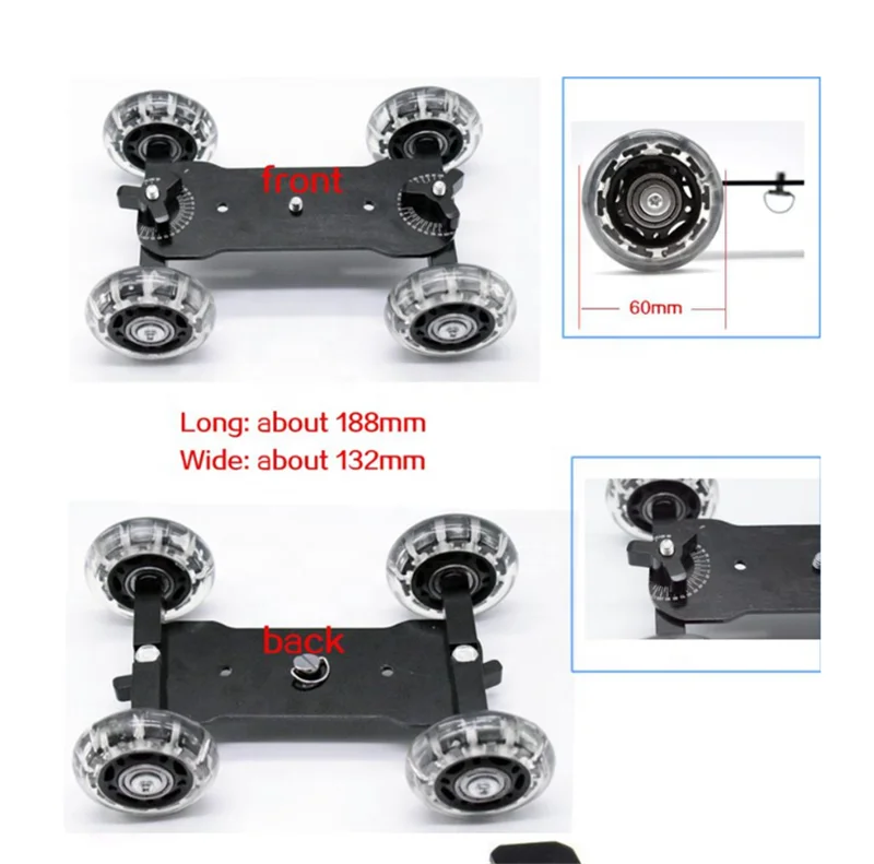 Новая портативная Настольная мини-тележка с 4 колесами для DSLR-камеры видеосъемки DV рельсовая тележка