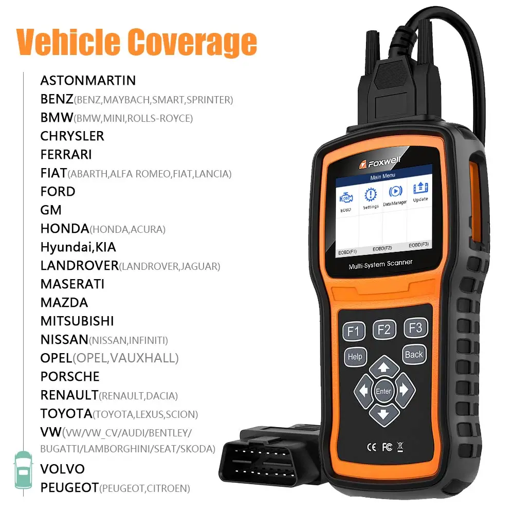 Foxwell NT530マルチシステムスキャナー、NT520 Pro/NT510の無料1回の