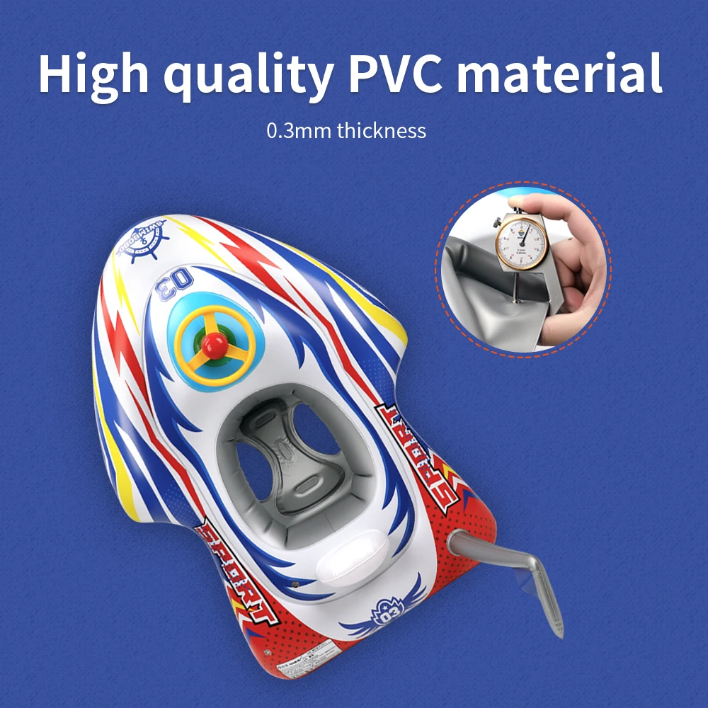 Swimbobo New Design Kids Inflatable Motorcycle Swimming Seat Floating Children Water Toy Steering Child Float Swim Pool Ring