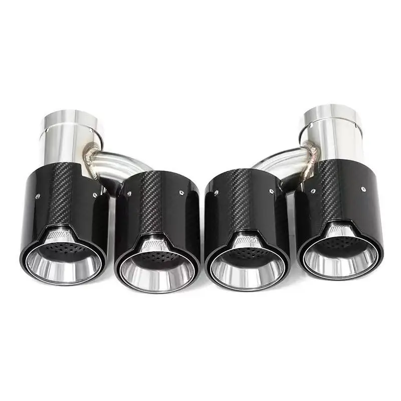 Carbon Fiber/Titanium Alloy F10 F18 F11 Upgrade M5 Style Dual Exhaust Quad Tips for BMW M Performance Style