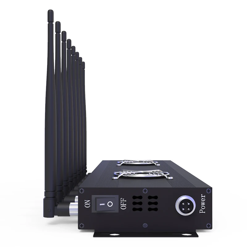 32W mobile phone signal jammer 2g.3g.4g.5g.gps.wifi wireless network signal interference shield External antenna 8-band
