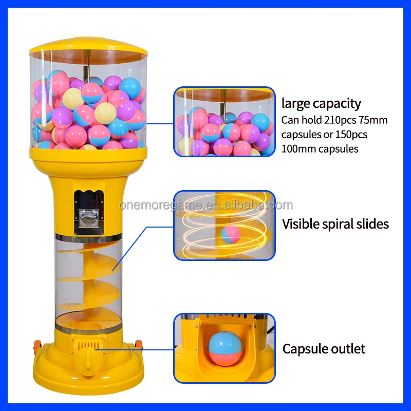 Colorful Balls Capsule Vending Machine With Stand Dome Top Coin ...