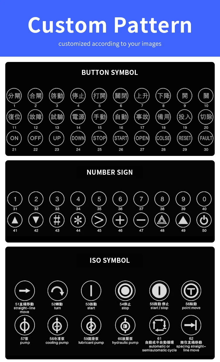 Vaneaims Metal Button Switch - Custom Logo Pattern Symbols