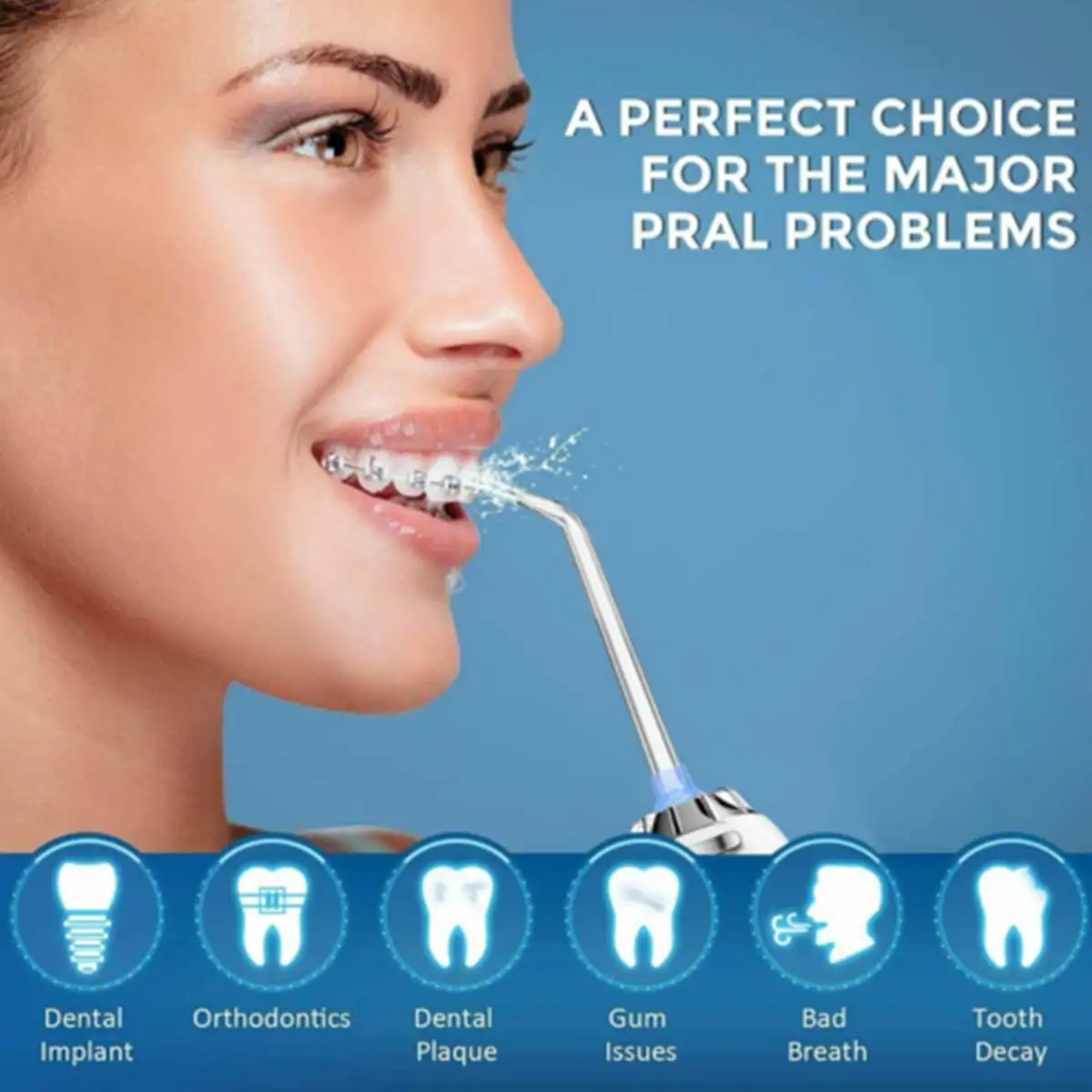 Water Floss Dental Cordless Oral Irrigator Wireless Tooth Jet Water ...