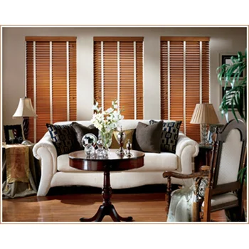 Customizable Electric Cordless Venetian Wooden Blinds Vertical Pattern Window Shades