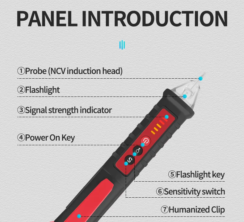 ANENG VD802 Smart Non-contact Digital Test Pen New Arrival AC Voltage 12-1000V Detectors Current Electric Sensor Tester Tools