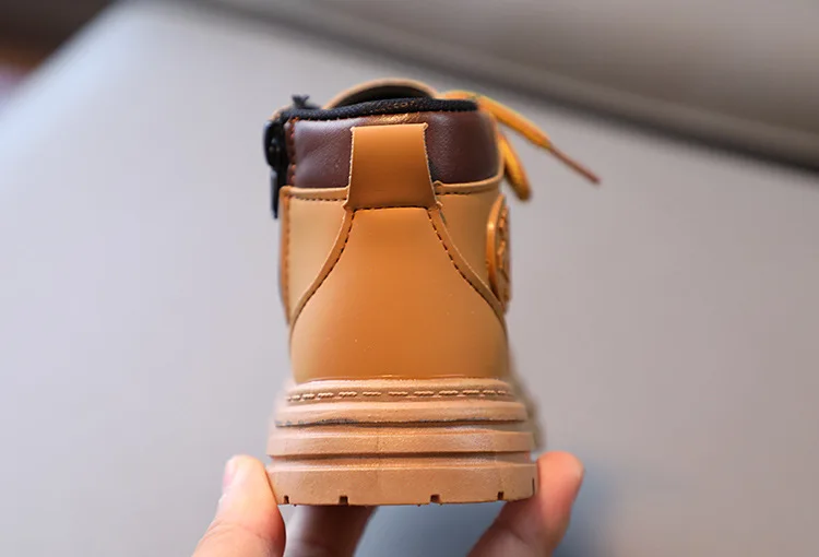 New Children's Short Boots Girls Boys Sports Shoes Warm Winter Kids Short Boots Artificial Leather Shoes