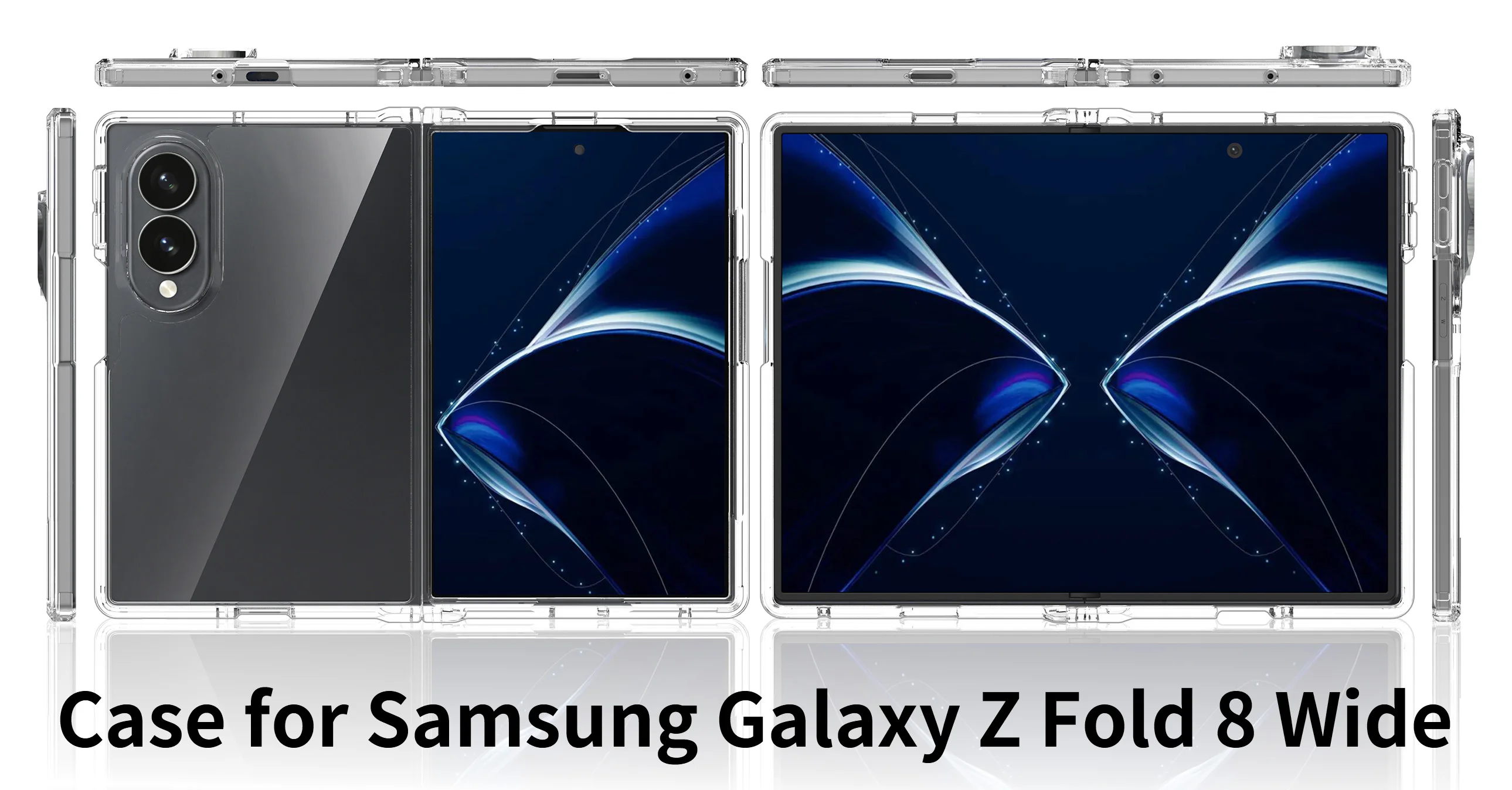 product laudtec case for samsung galaxy z fold 8 wide transparent tpu pc shockproof fold phone case-8