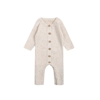 Babies' knit jumpsuit sweater spring and autumn baby clothes pure cotton rompers outer wear newborn clothes