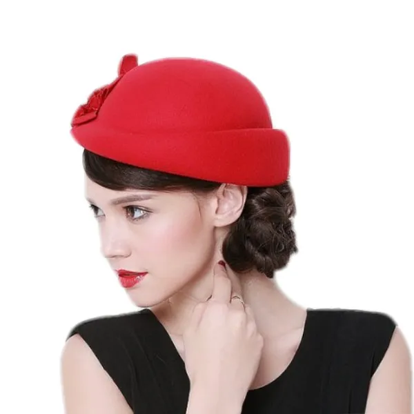 Sheliky Pillbox Hat Fascinator Beret Wedding Party Top Hat Church Wool Hat for Women
