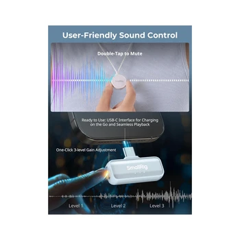 SMALLRIG S60 Wireless Microphone (White/USB-C Version) 4706 detail image