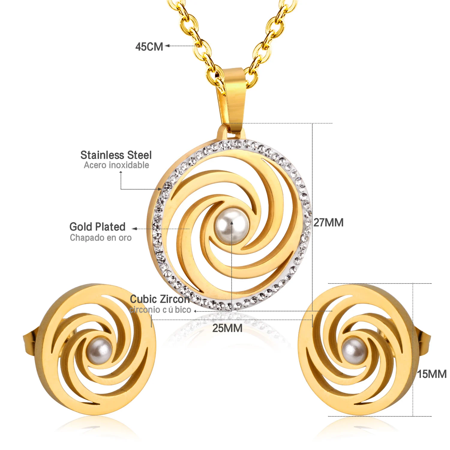 cheap jewelry set gold pendant necklace