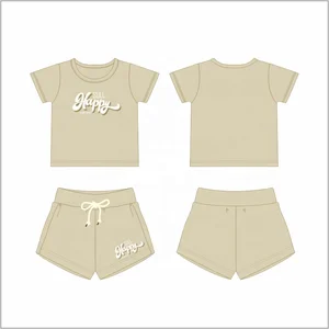 New Arrival Oem Casual Style Running T-Shirt and Shorts Set New Fashion Clothing Custom Print Pattern Kids Clothes