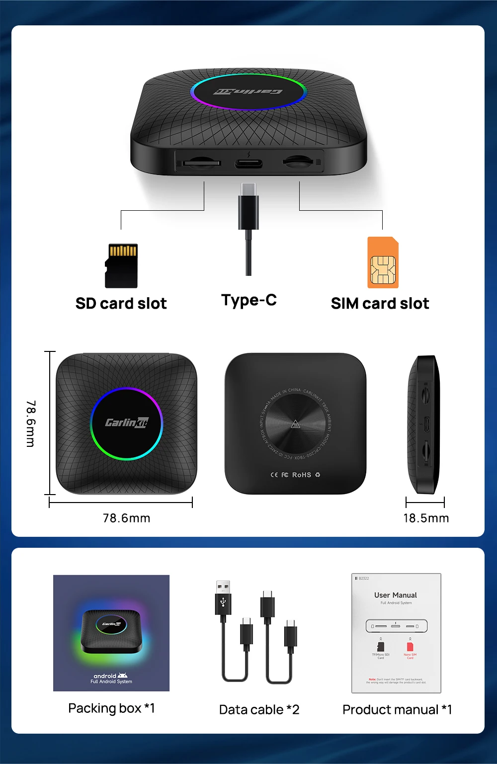 Tbox Plus LED - Carlinkit Youtube Netflix Android System