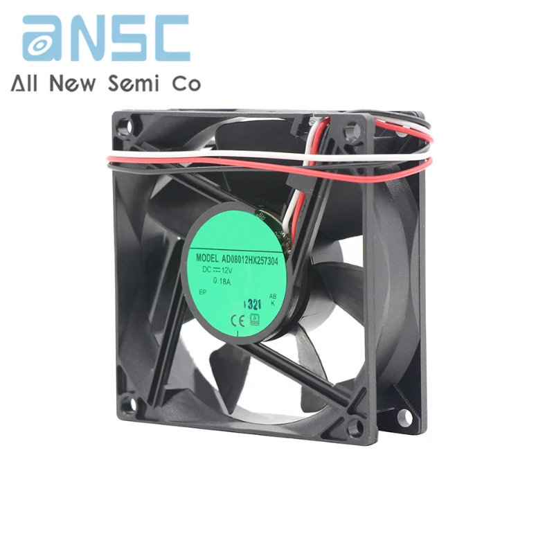 Original Axial flow fan  AD08012HX257304  80*80*25mm 12V  0.18A Ventilation and refrigeration Bearing cooling fan