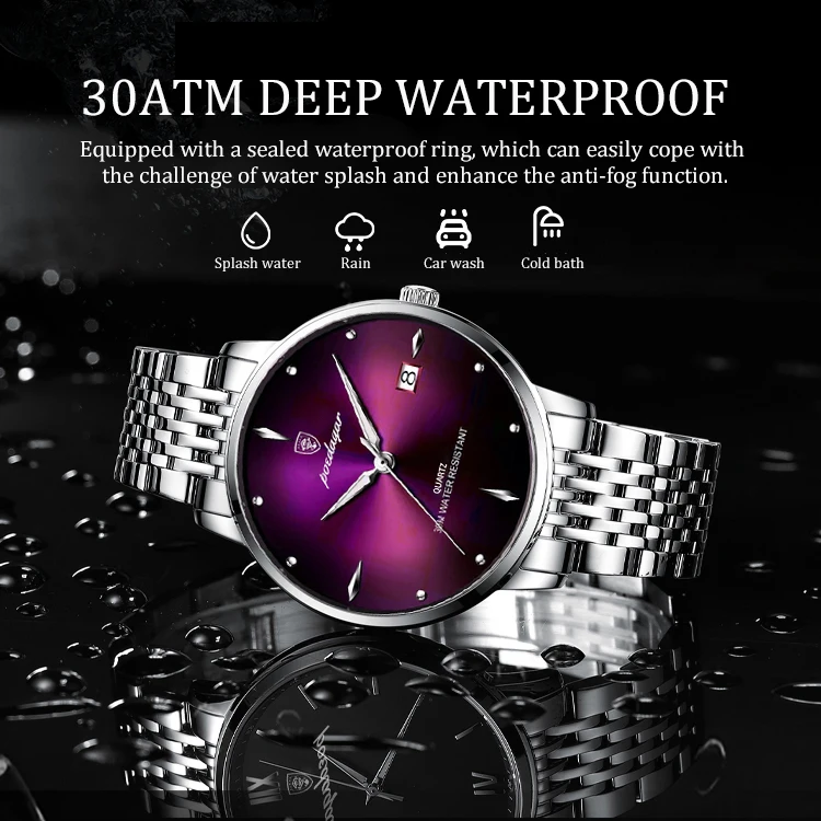POEDAGAR 868 World Odm Man Quartz Watch ECO Steel Strap Luminous Date Display Free Shipp aperçu 2