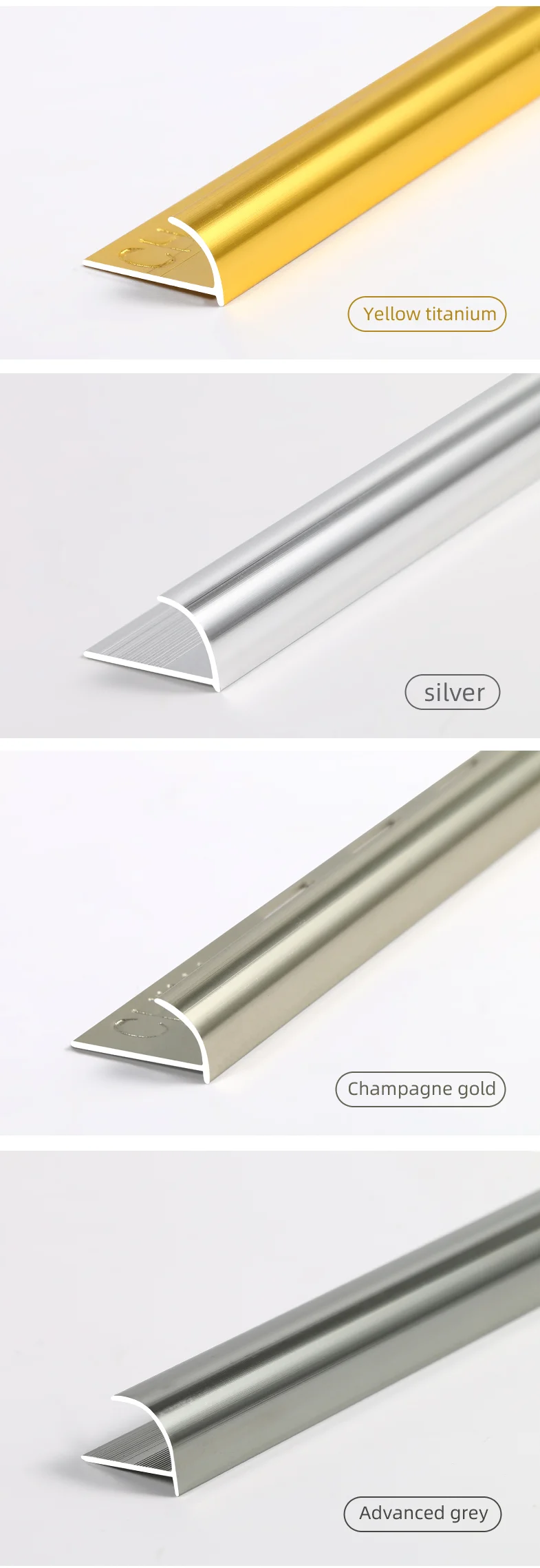 modern decorative metal led baseboard lighting comer aluminum tile trim factory